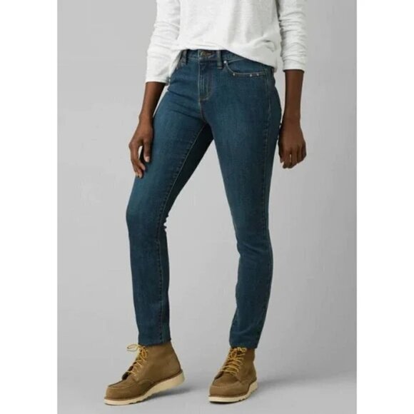 Prana Sienna Jeans Stretch Skinny True Blue Organic Cotton Size 6/28 RG NWT - Picture 1 of 10